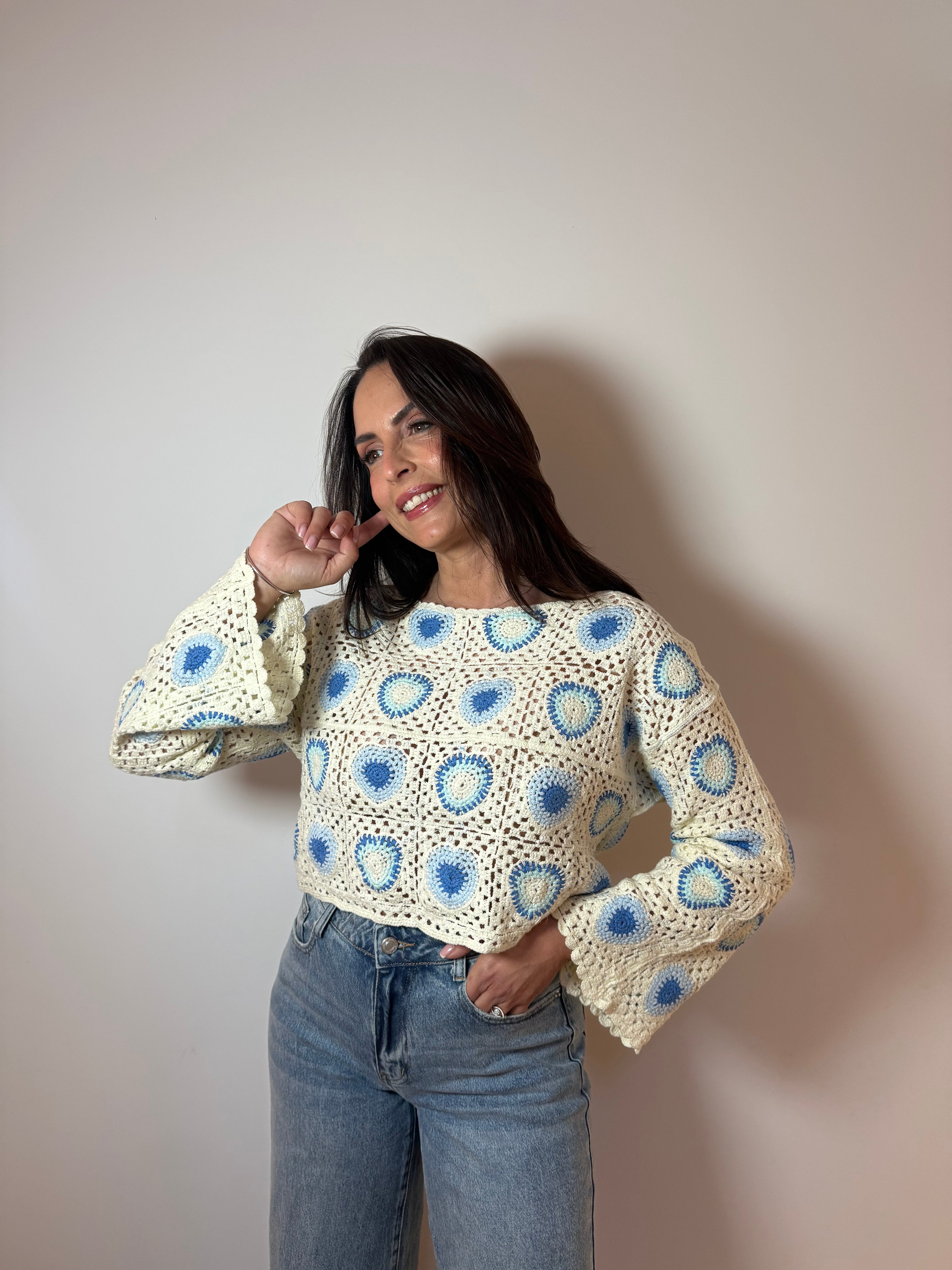 Top en crochet BLUE