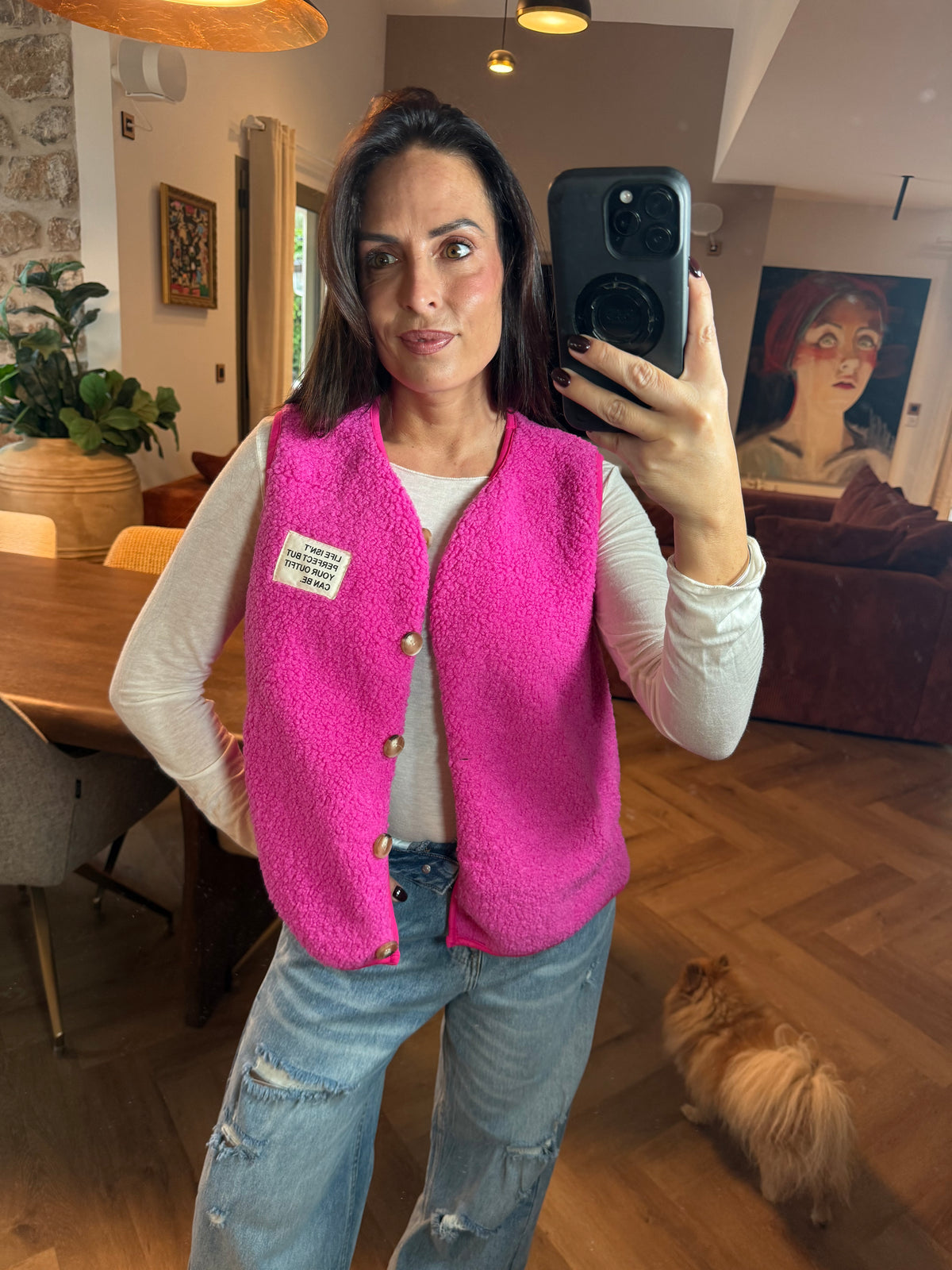 Gilet Agathe rose