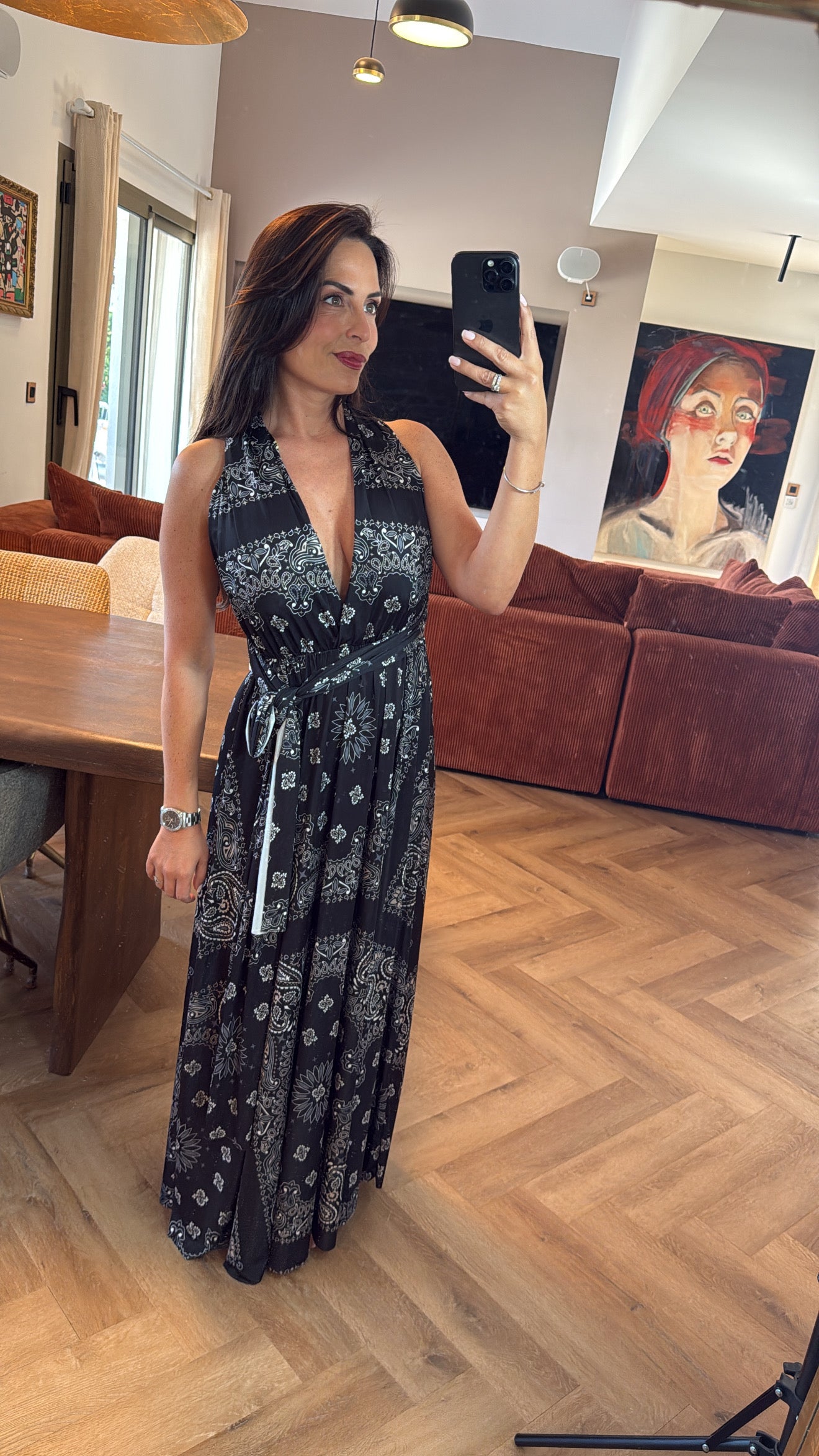 Robe dos nus imprimé bandana
