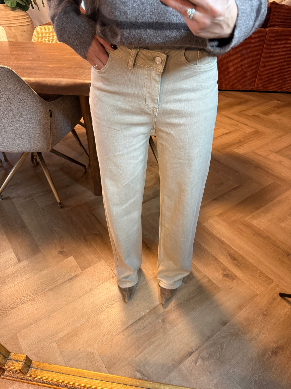 Jean Wide leg beige