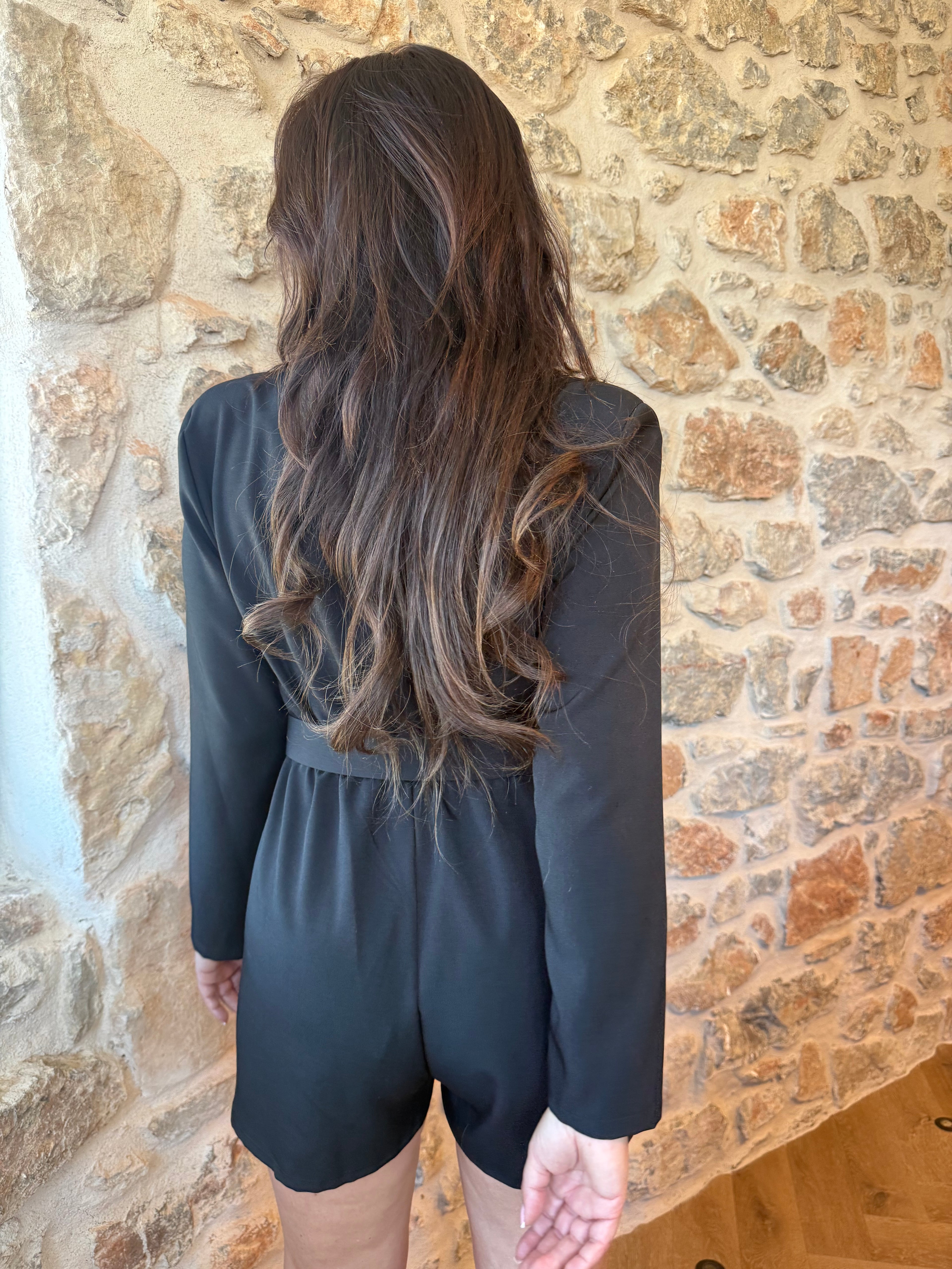Combishort tailleur noir