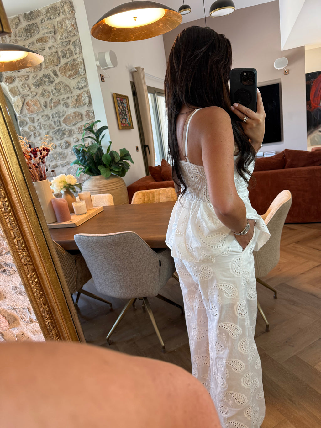 Ensemble broderie blanche