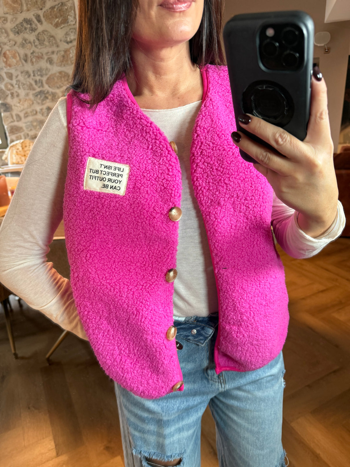 Gilet Agathe rose