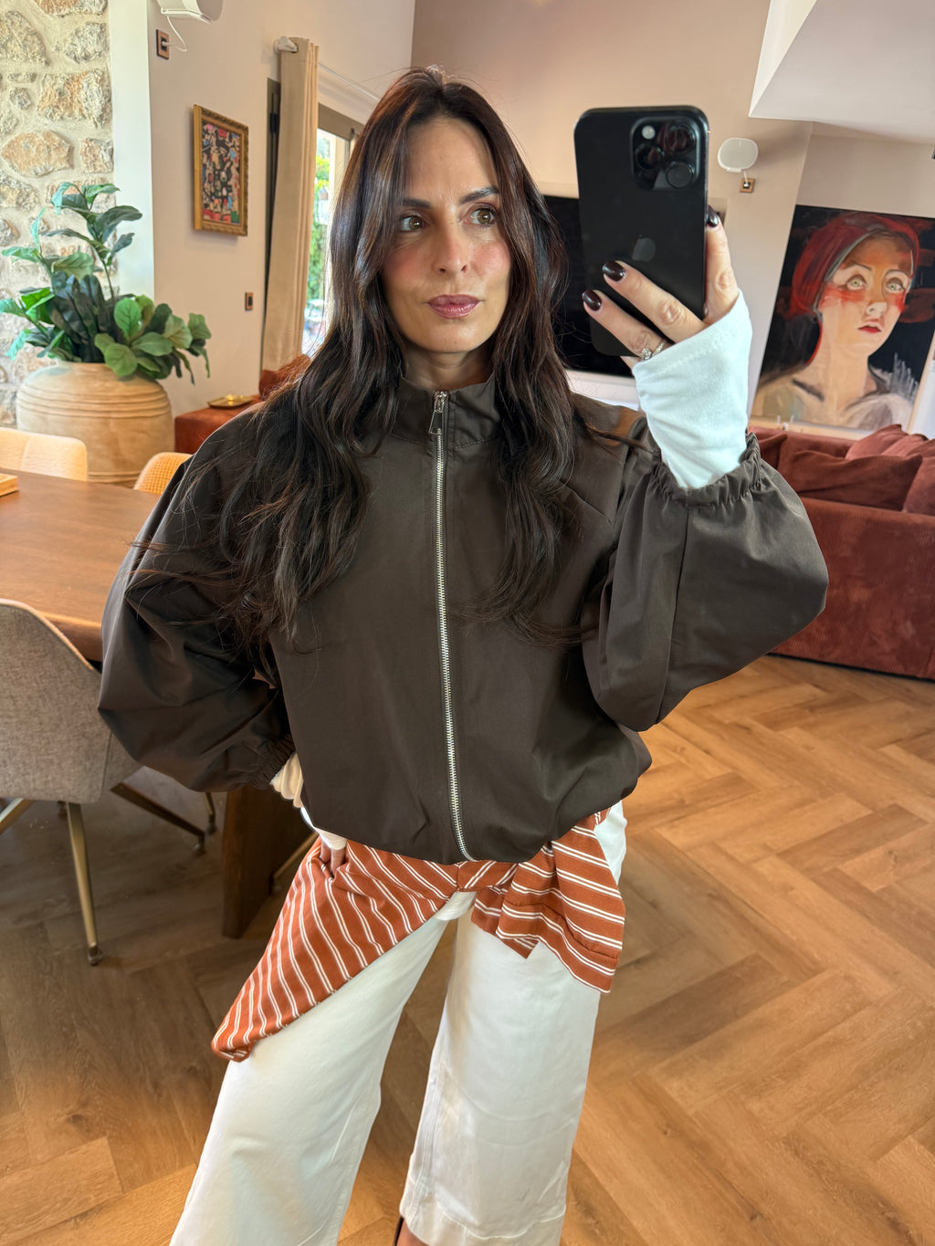 Veste zippée chocolat