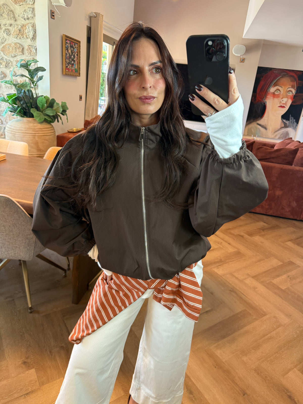 Veste zippée chocolat