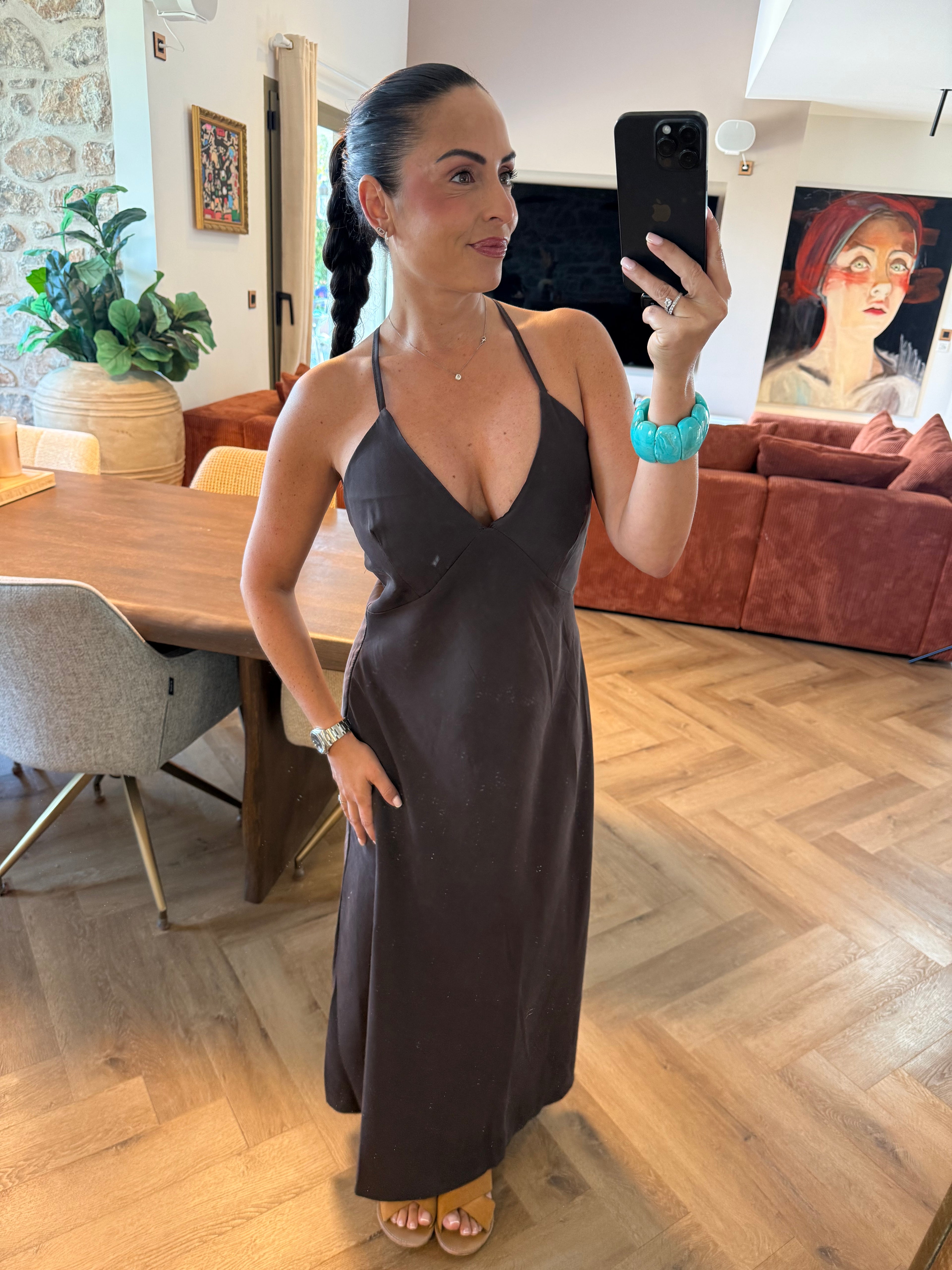 Robe chocolate dos nu