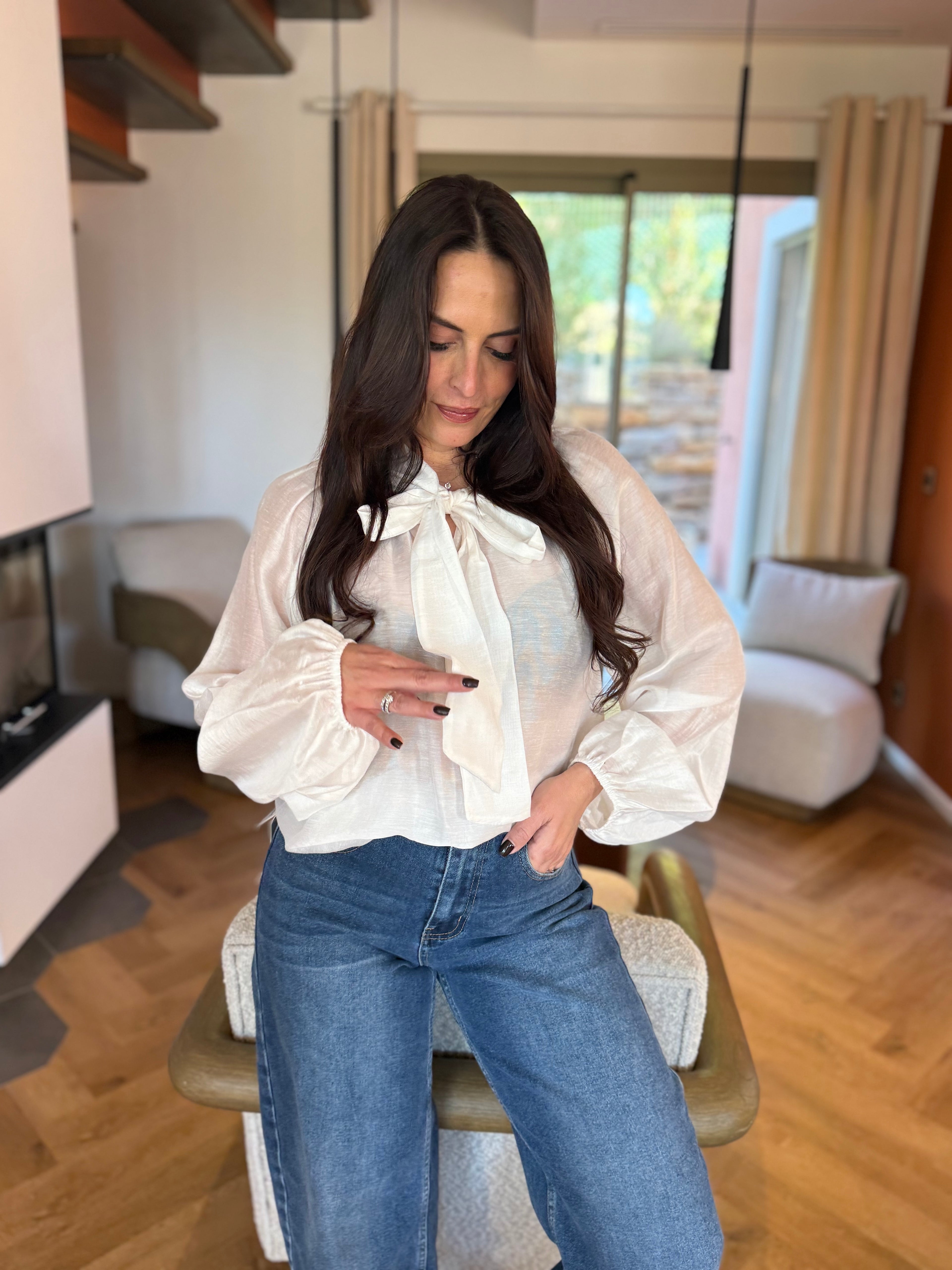 Blouse col lavallière