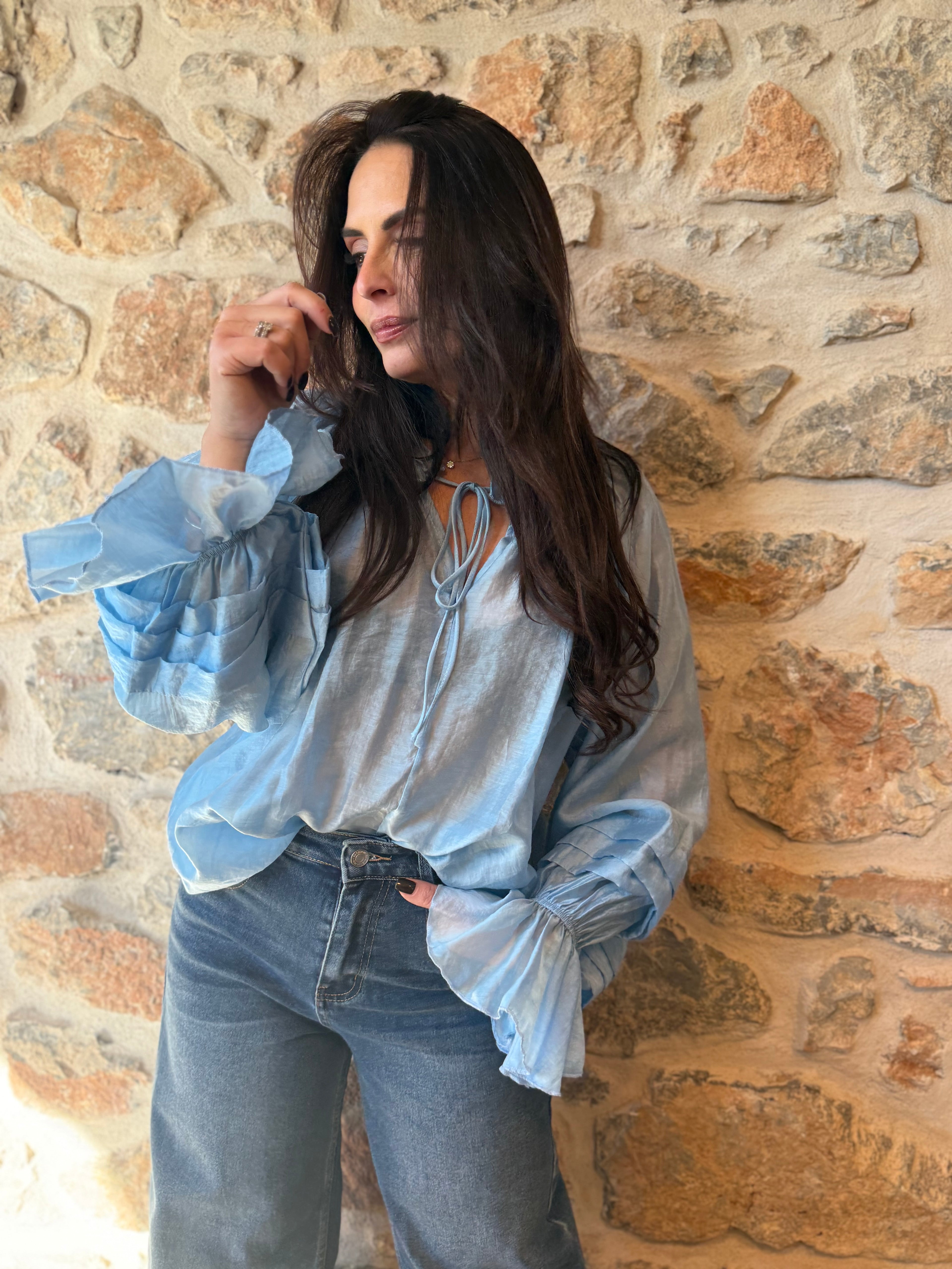 Blouse Olivia bleu ciel