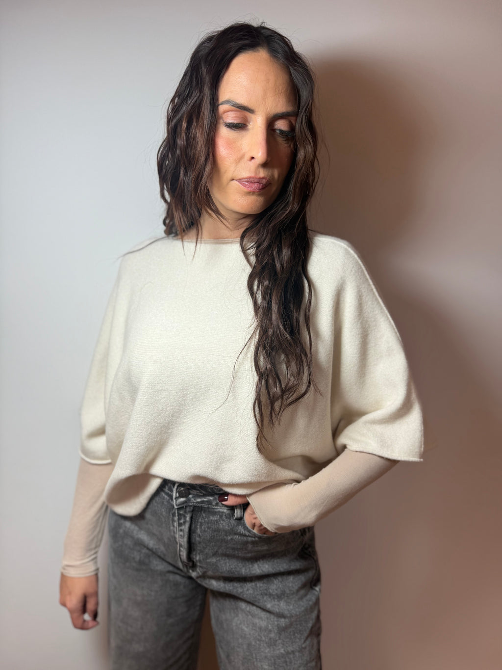 Pull loose crème
