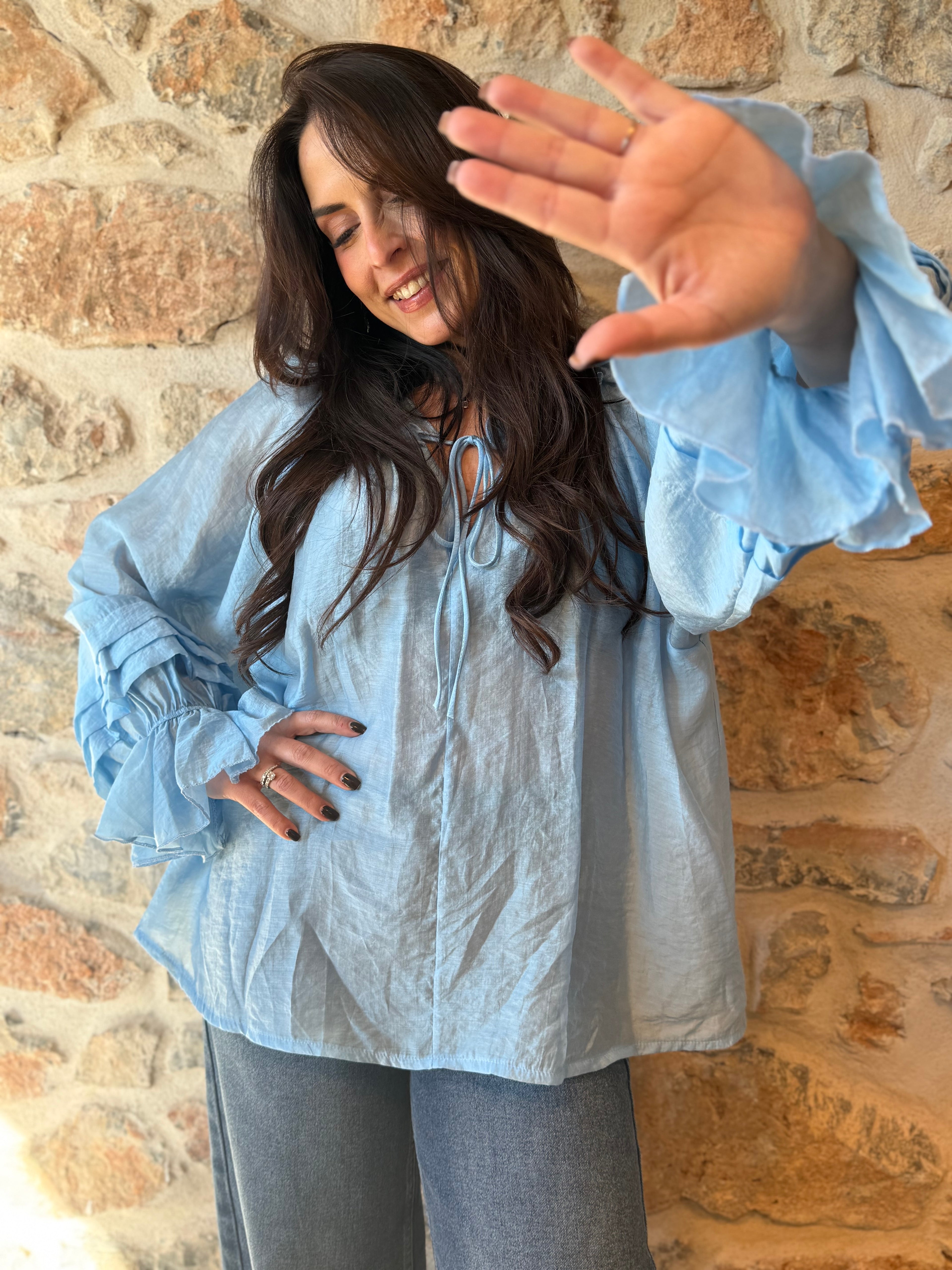 Blouse Olivia bleu ciel