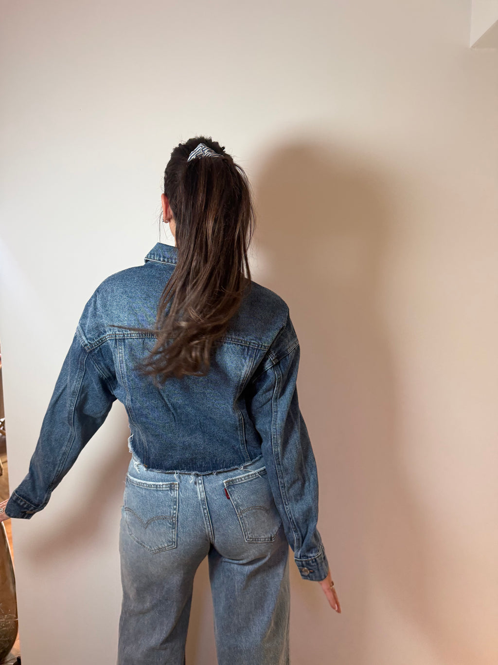 Veste en jean Crop
