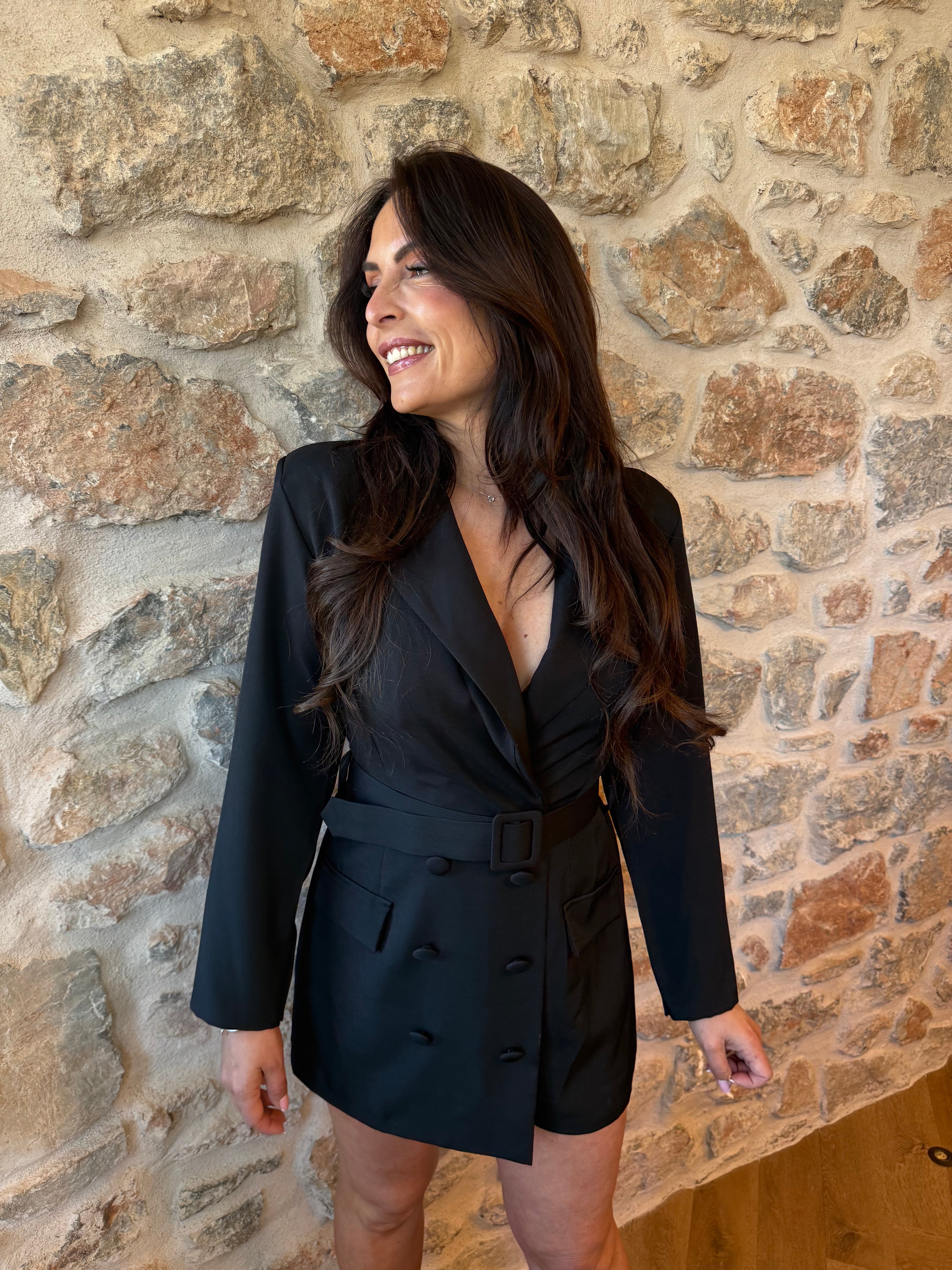 Combishort tailleur noir
