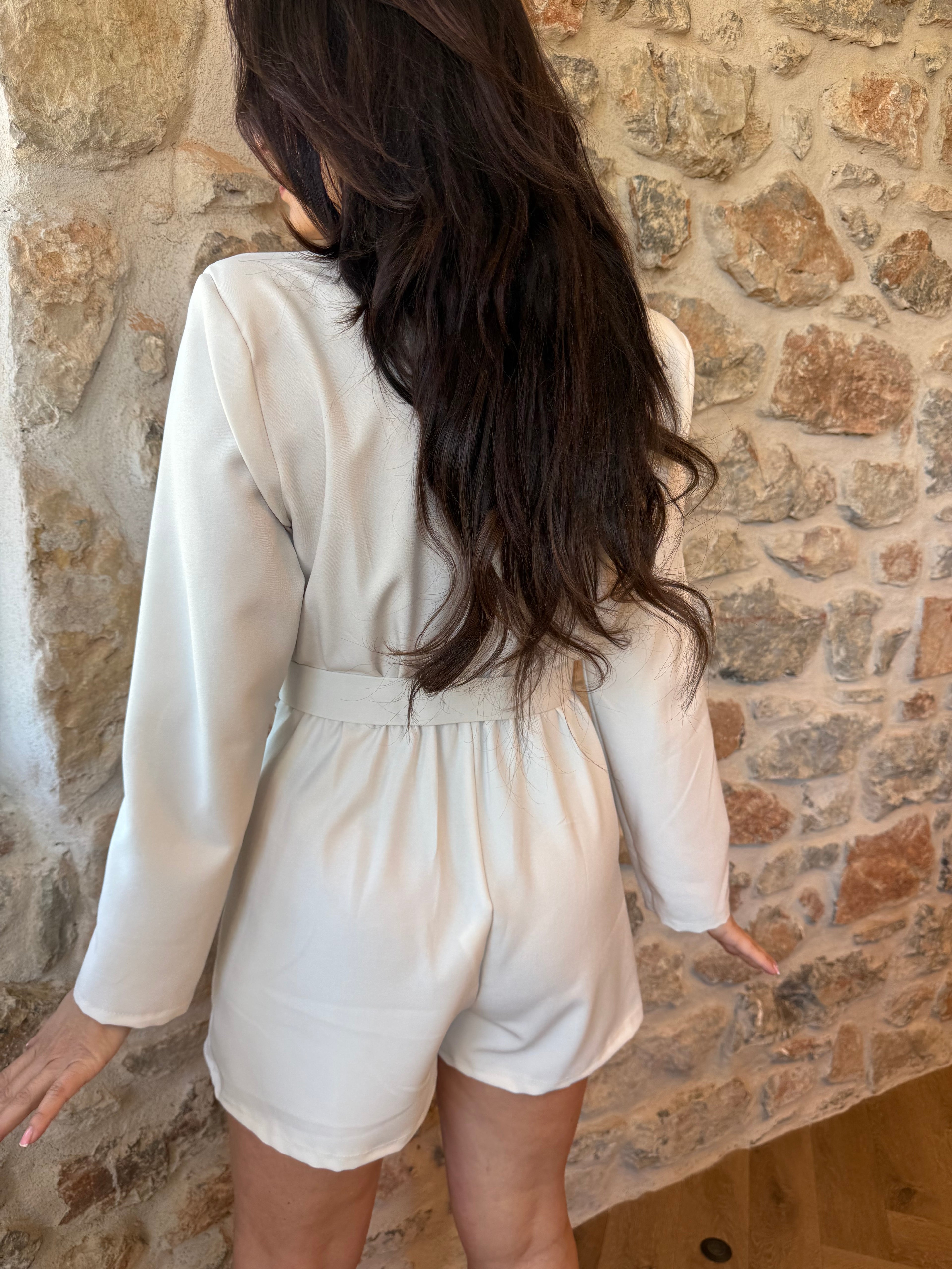 Combishort de tailleur écru