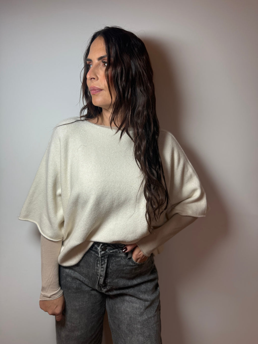 Pull loose crème