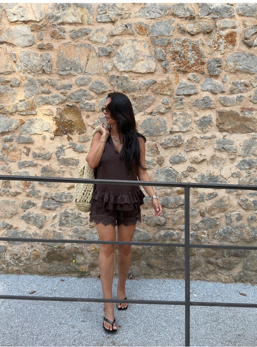 Ensemble short et top chocolat