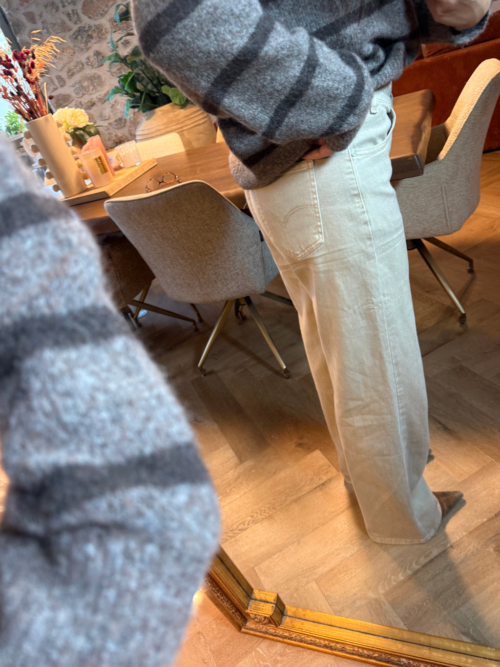 Jean Wide leg beige