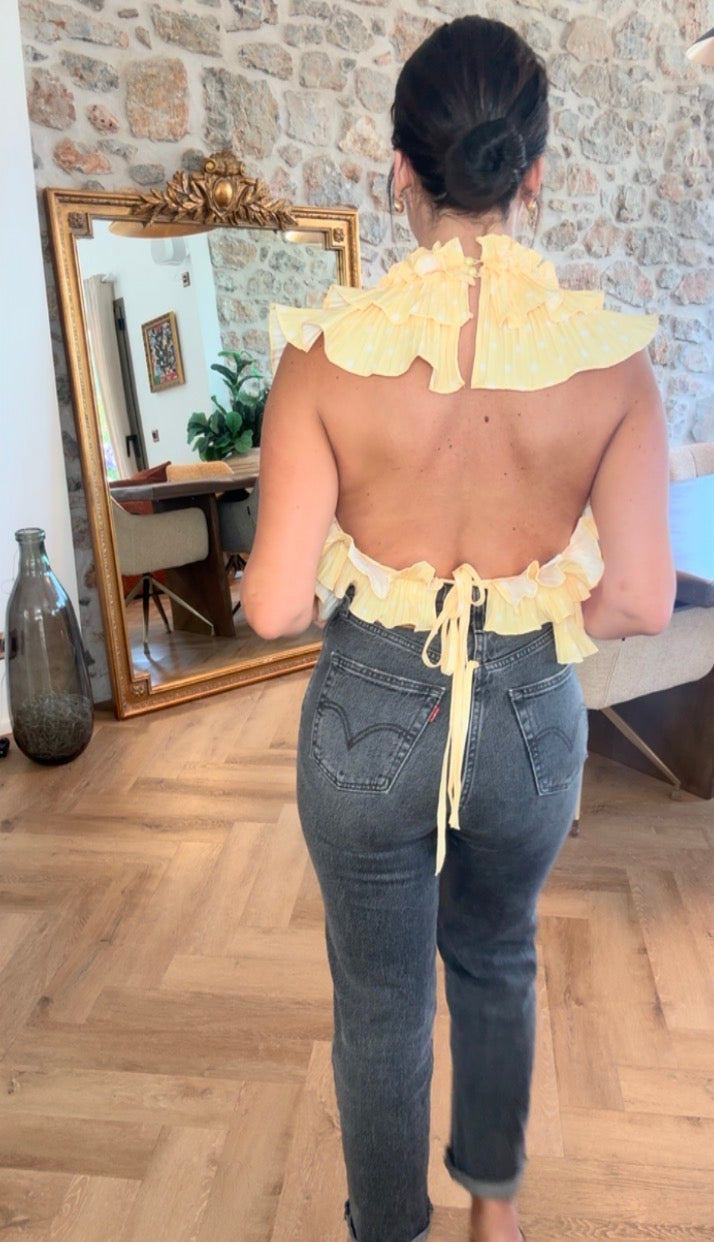 Top dos nu jaune