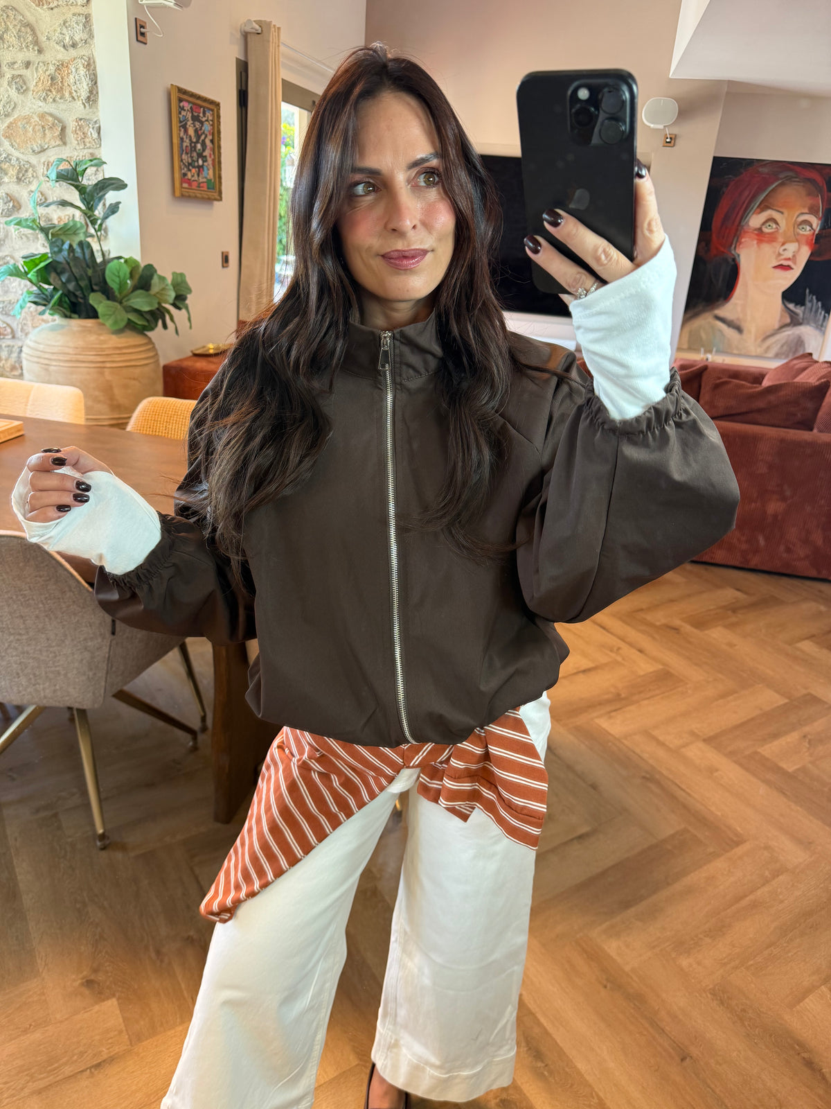 Veste zippée chocolat
