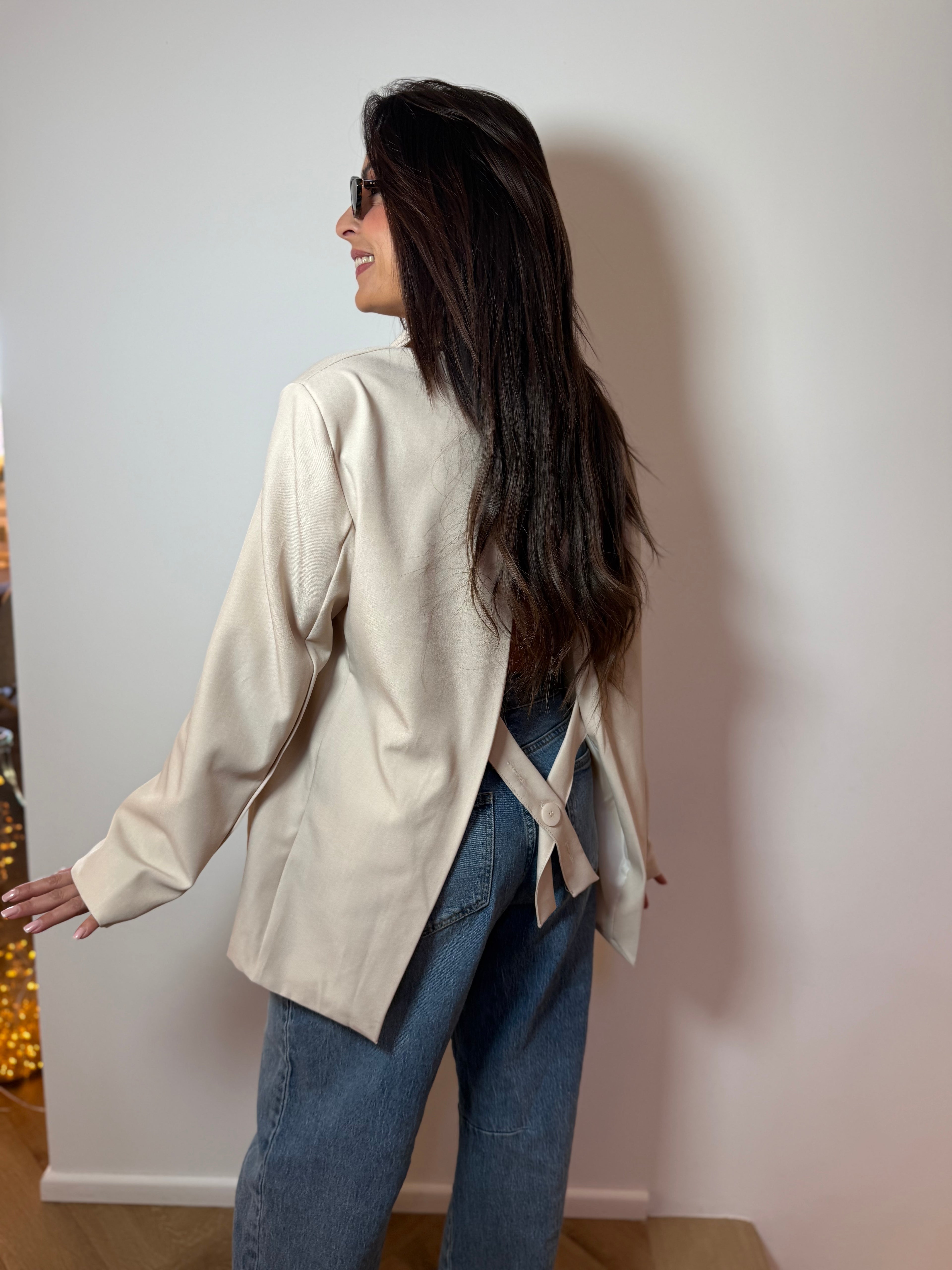 Veste de blazer dos nu