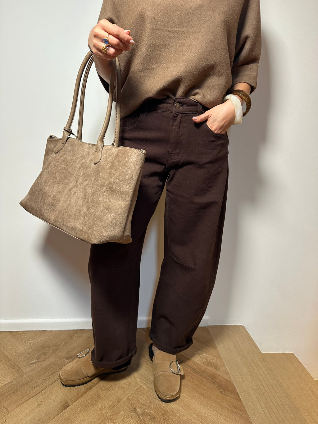 Jean barrel chocolat