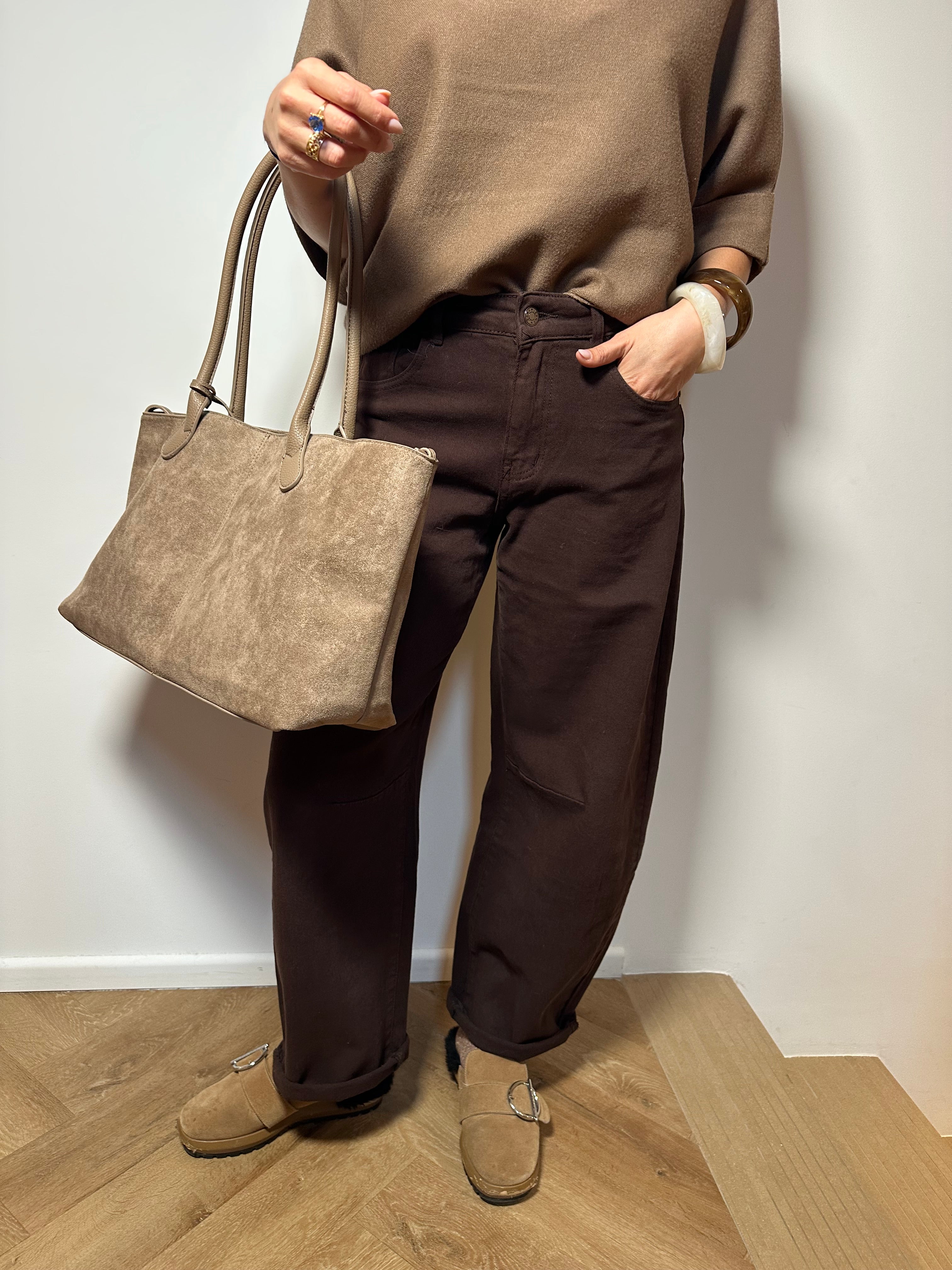 Jean barrel chocolat