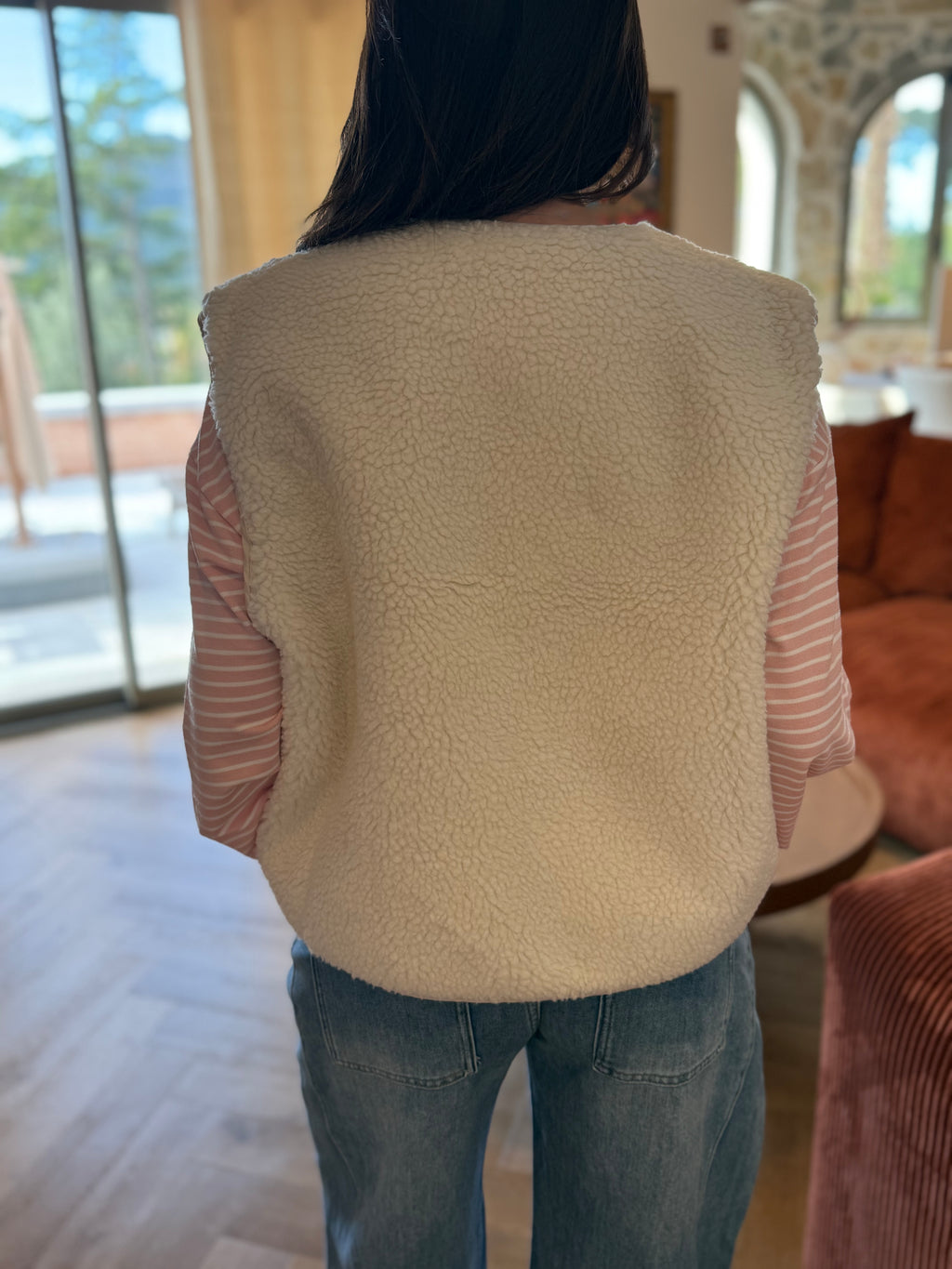 Veste sans manches effet Teddy