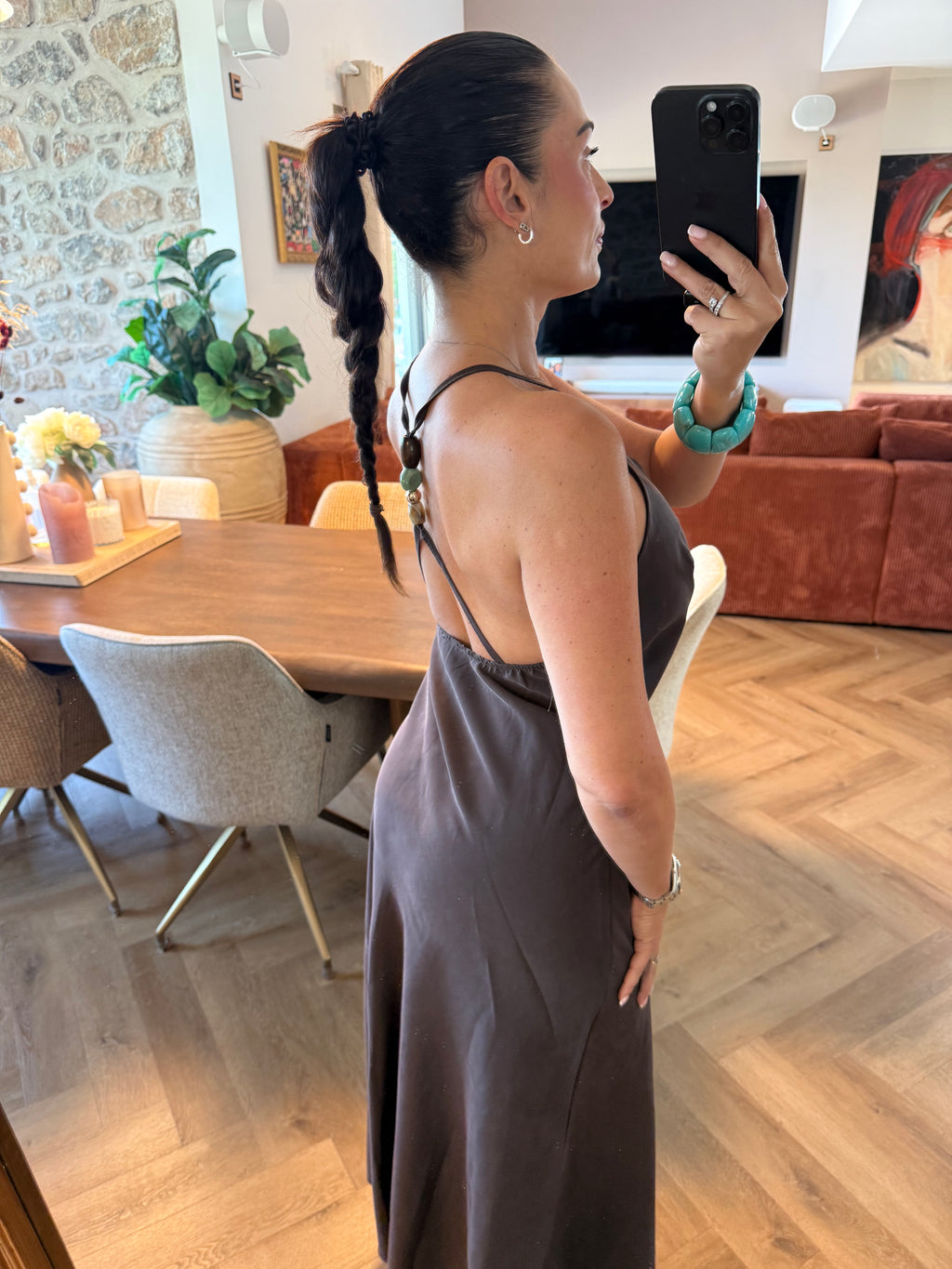 Robe chocolate dos nu