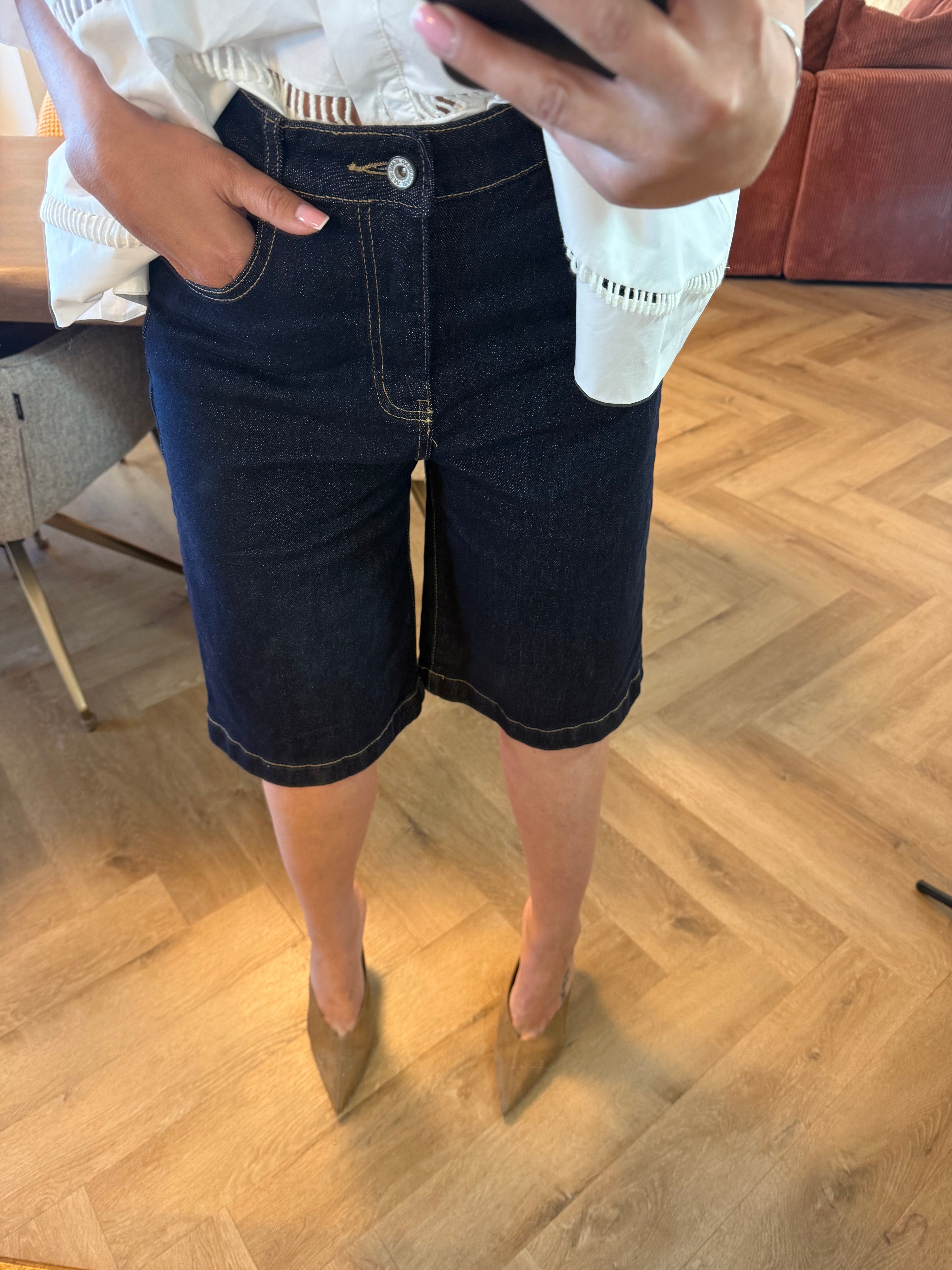 Bermuda en jean brut