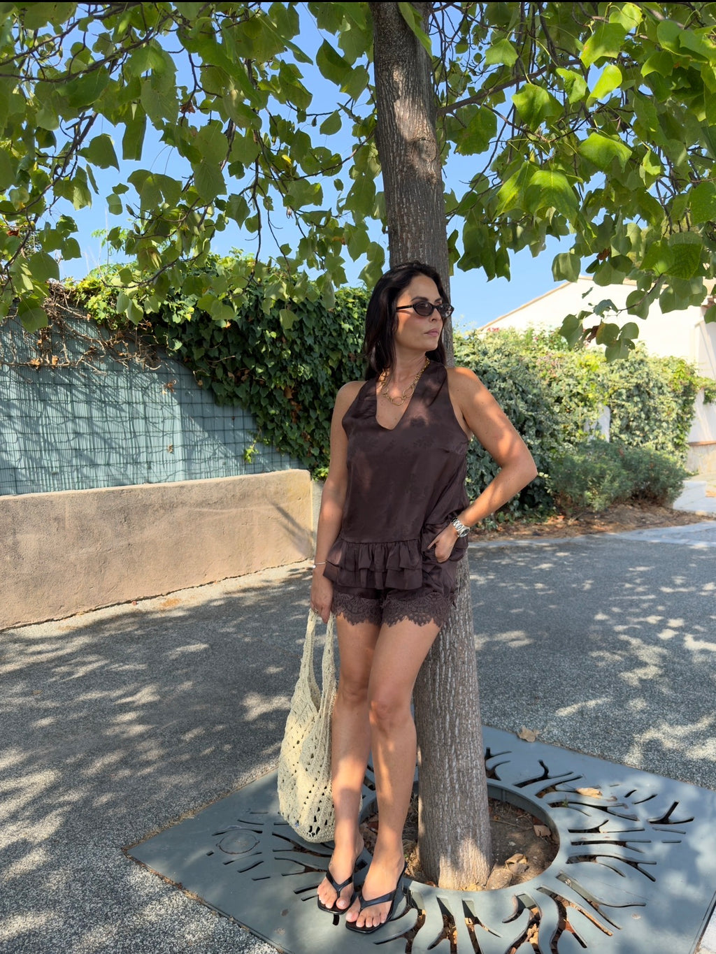 Ensemble short et top chocolat