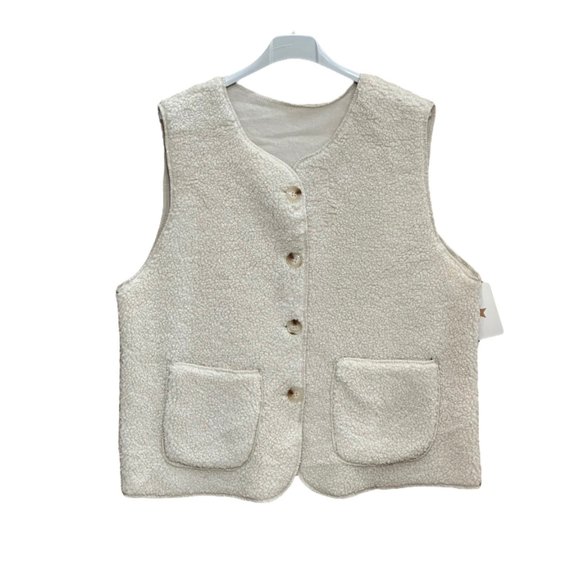 Veste moutonnée écru