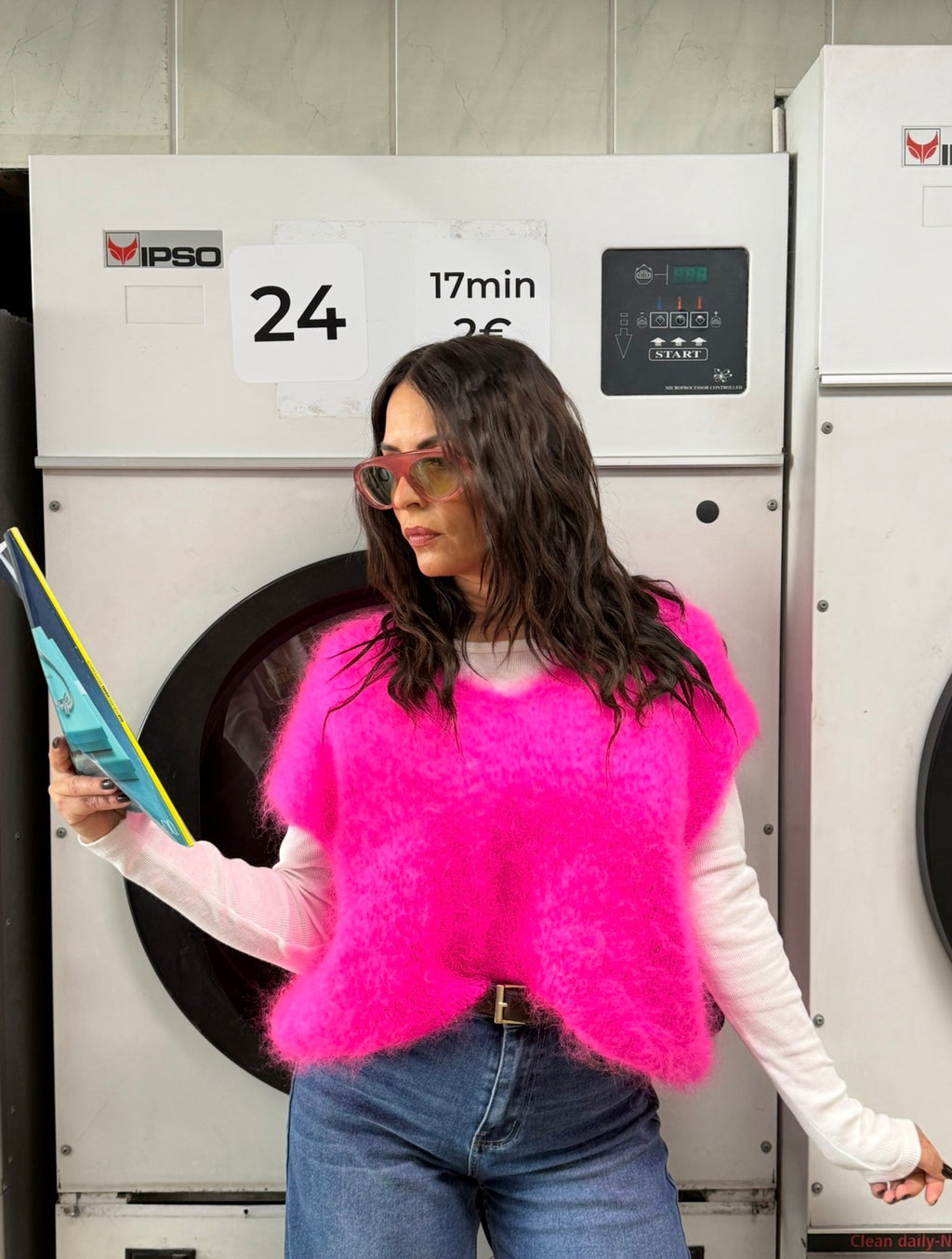 Pull sans manches mohair