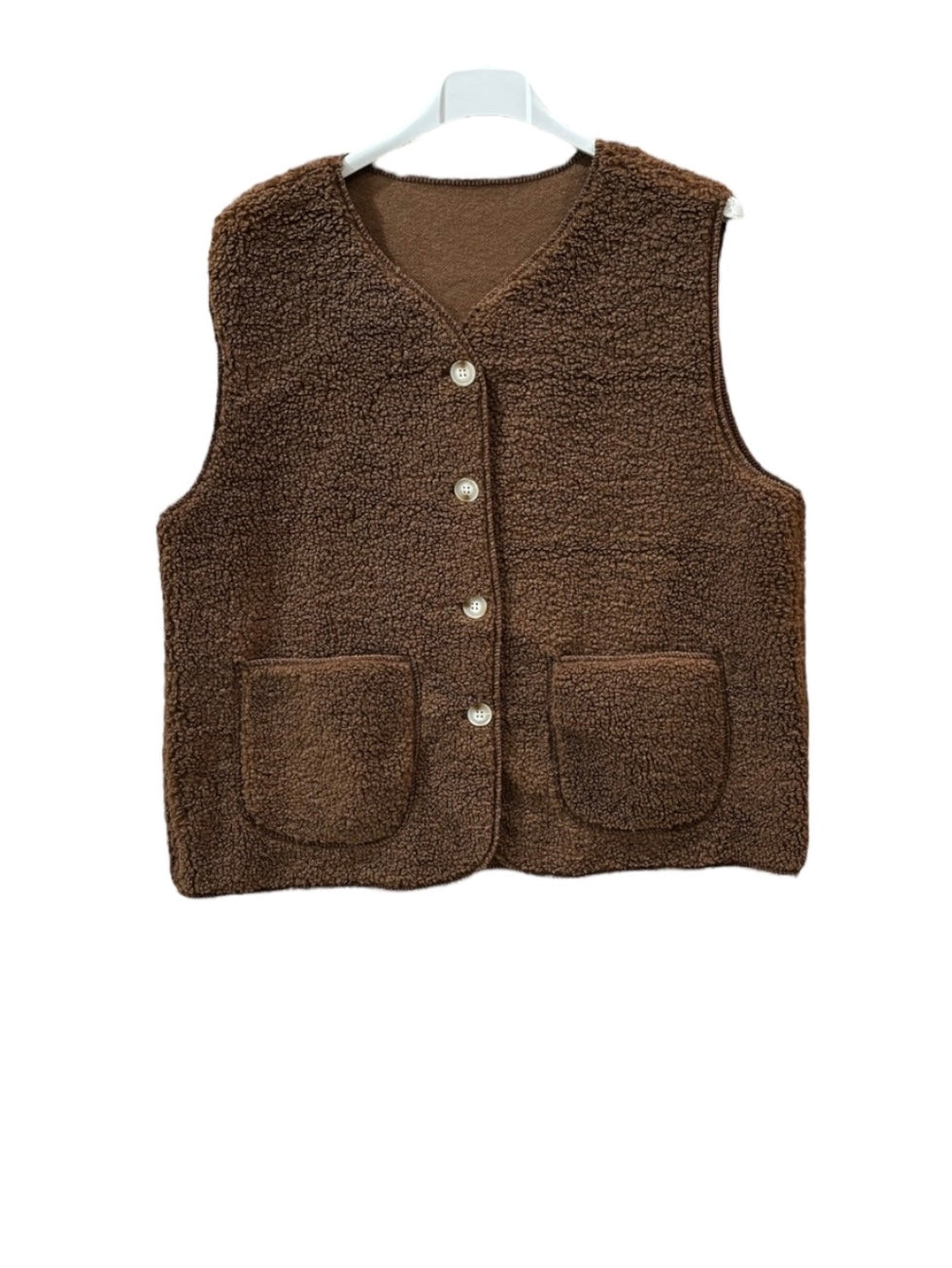 Gilet moutonnée chocolat