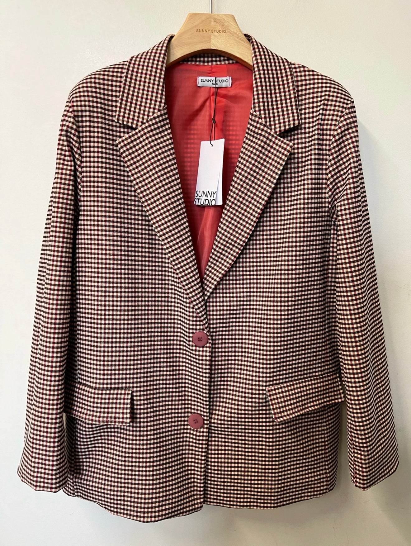 Veste à carreaux Burgundy