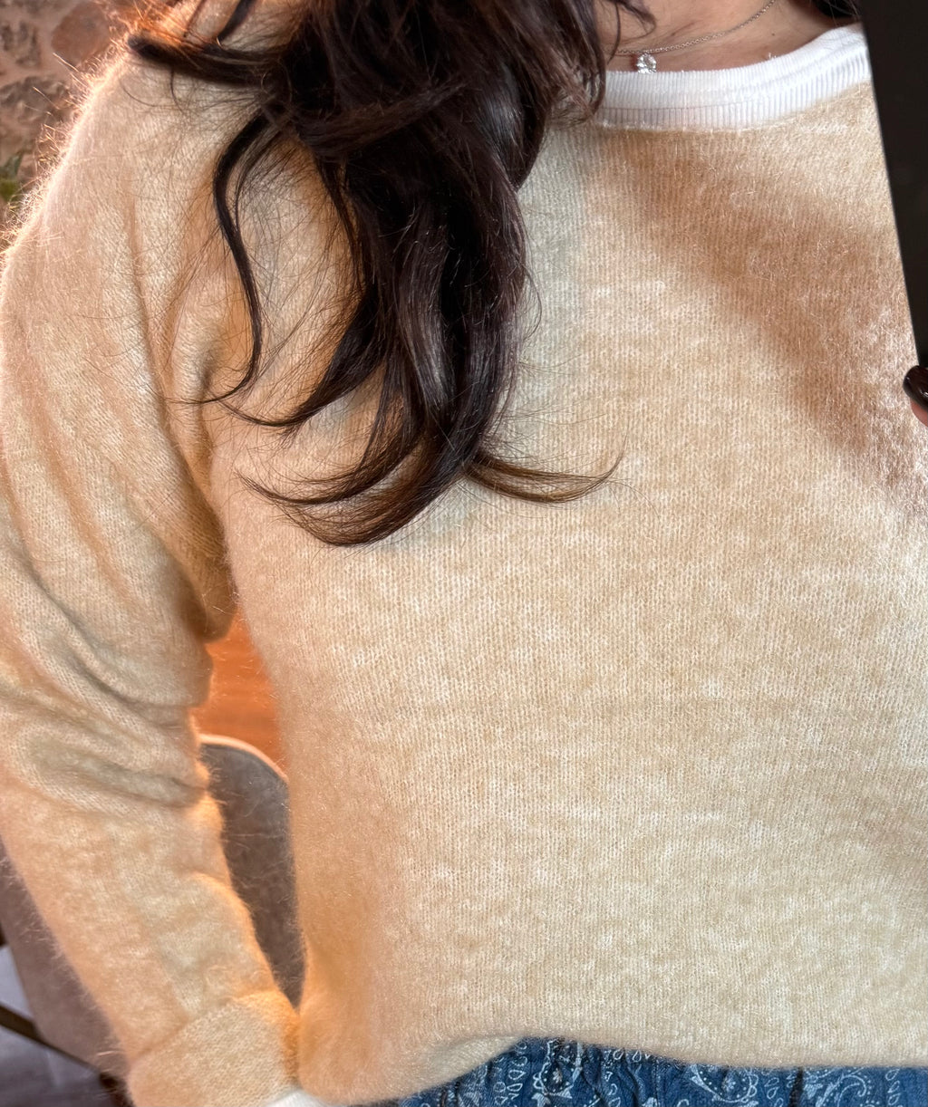 Pull ambre beige