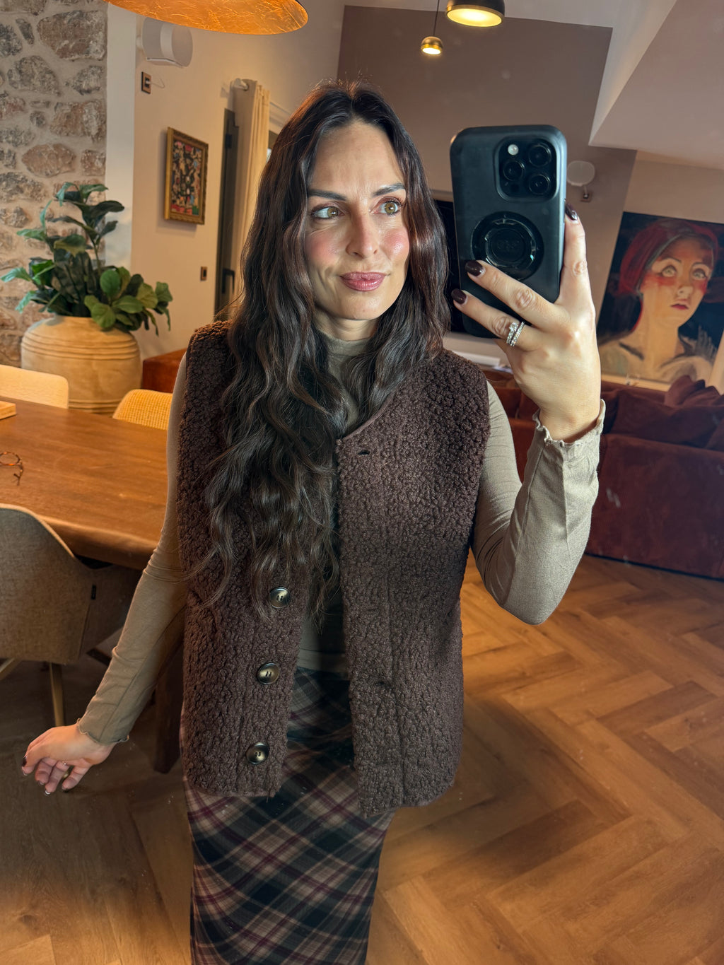 Gilet moutonnée chocolat