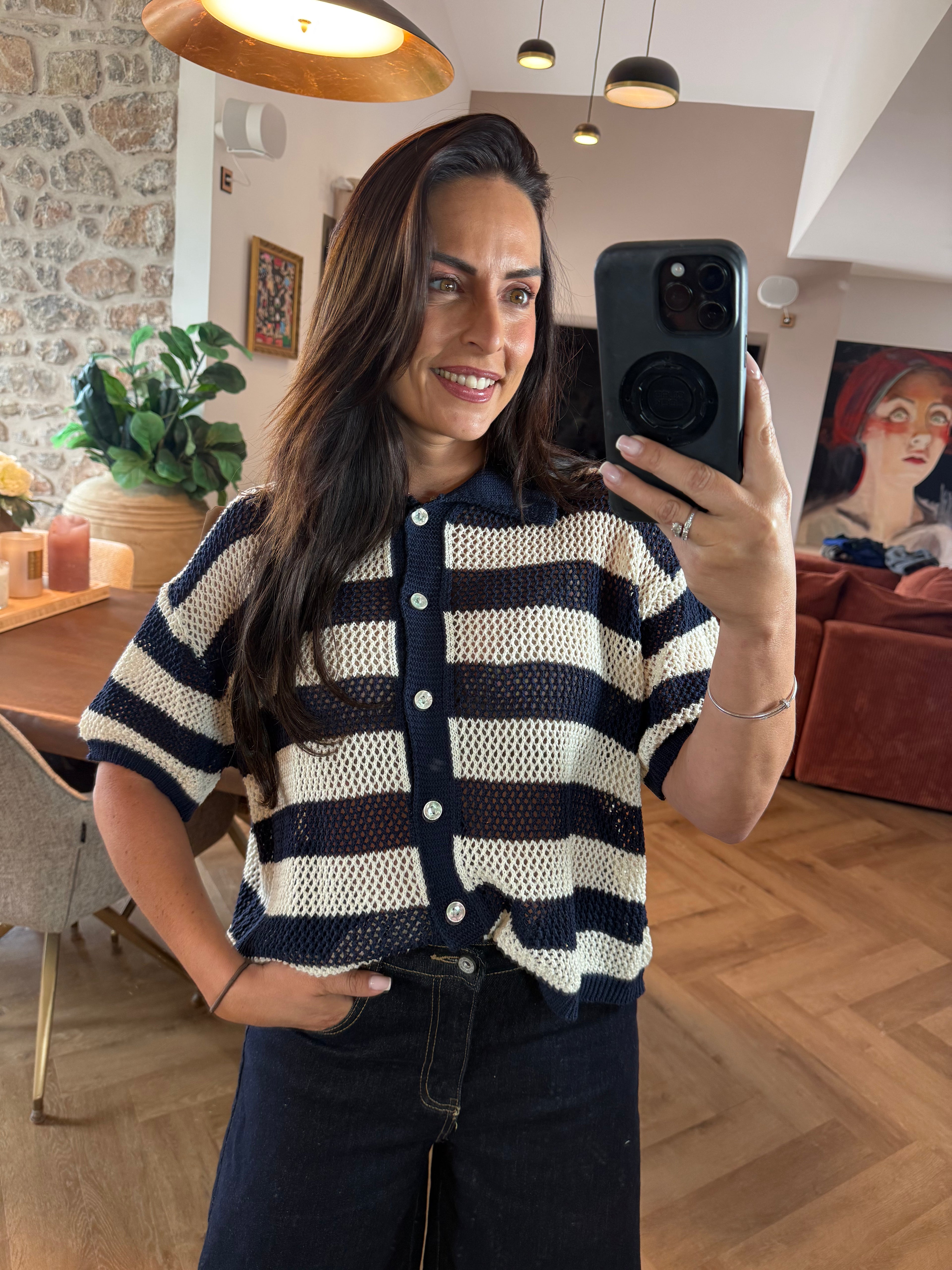 Gilet en maille marin