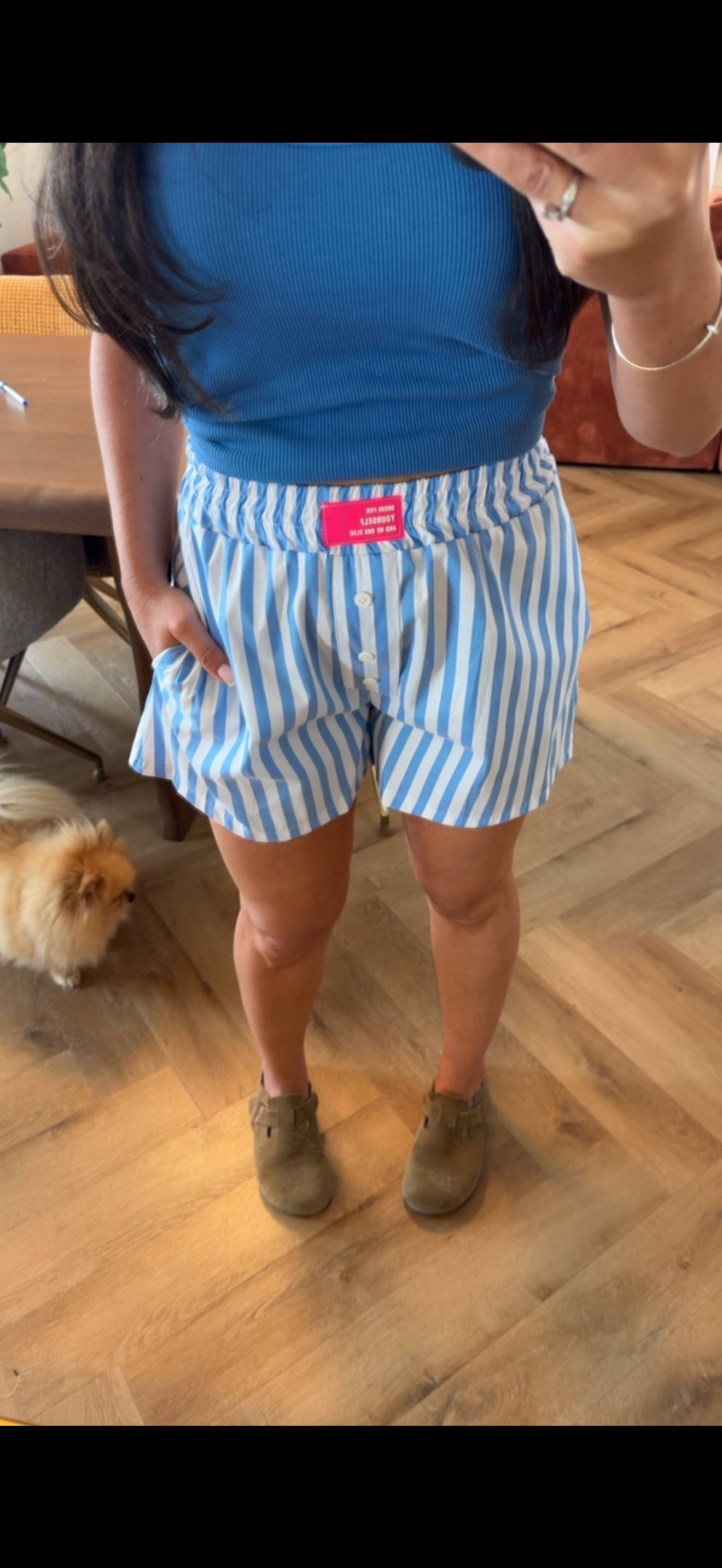 Short rayé blue