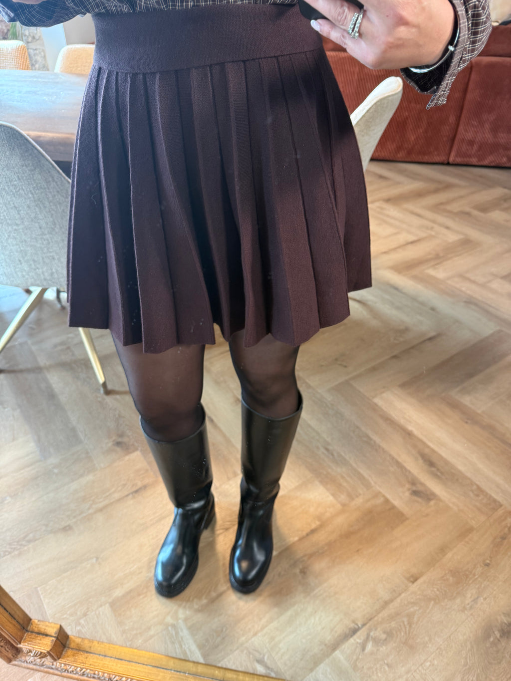 Jupe en maille chocolat