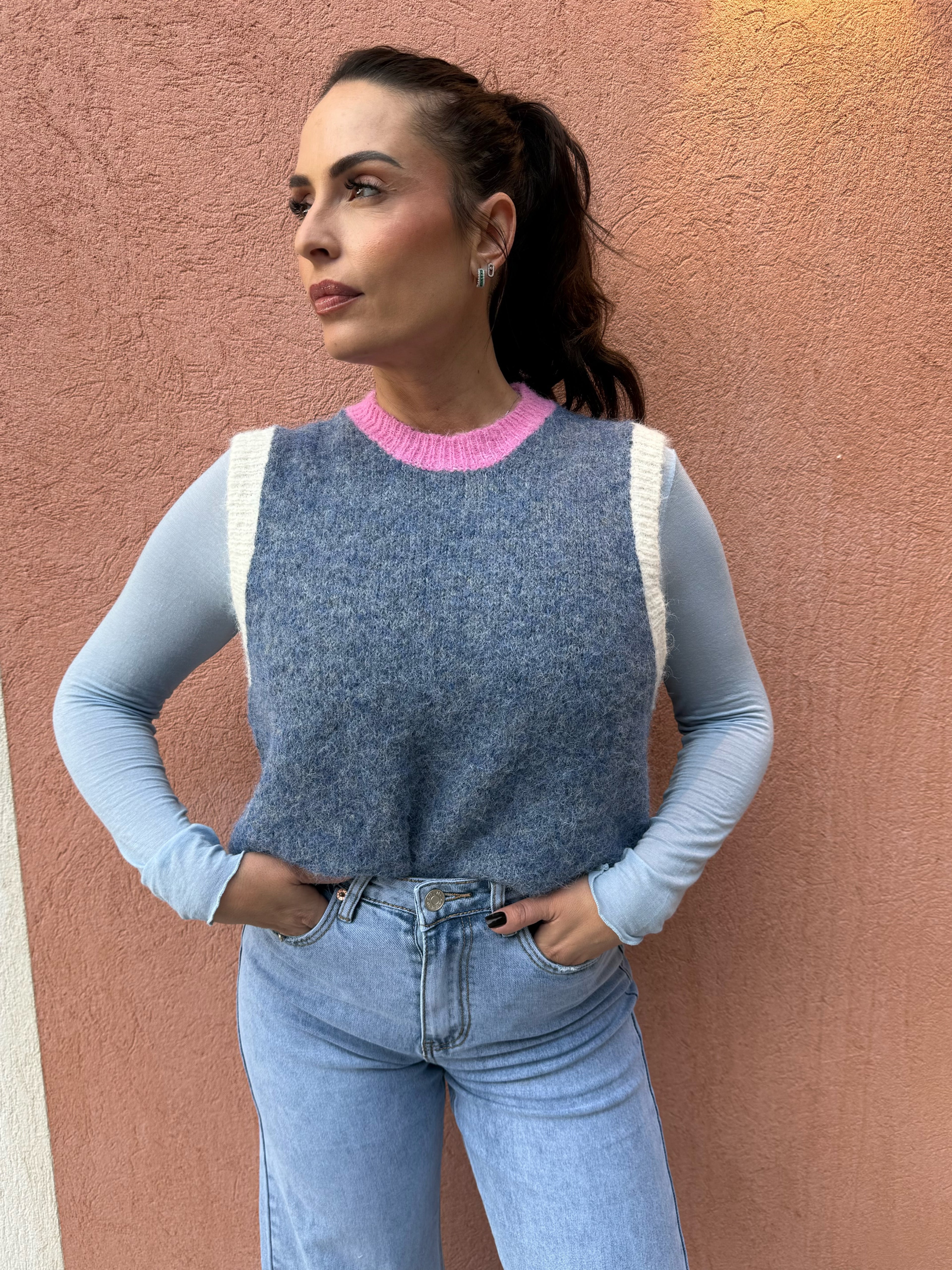 Pull sans manches blue